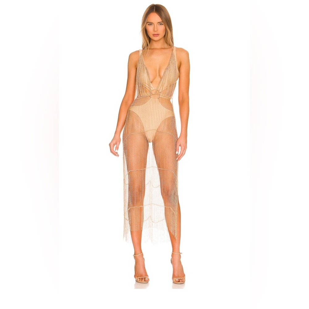 Michael Costello x REVOLVE Zayd Chain Dress in Gold